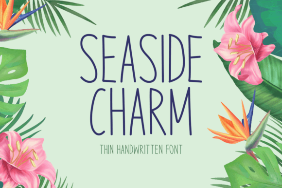 Seaside Charm: Elevate Designs with Handwritten Simplicity